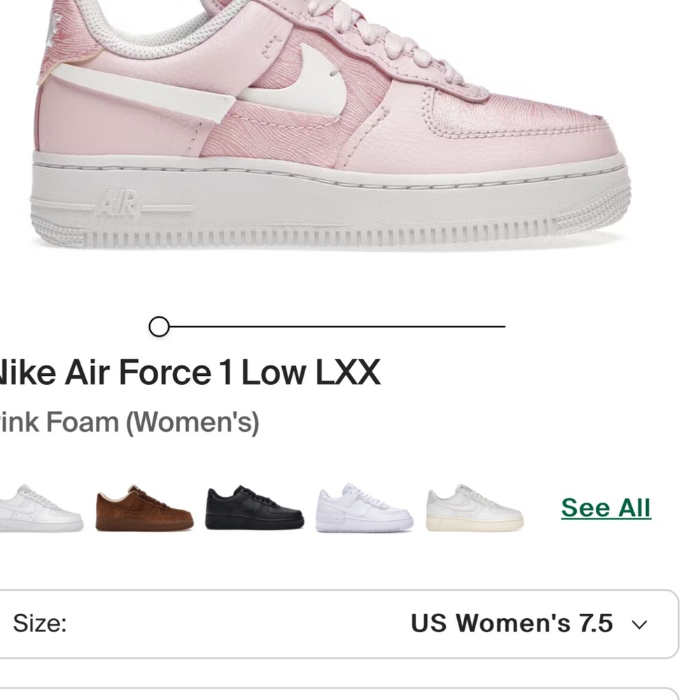 Nike Air Force 1 LXX Pink and White Women's Sneakers -gently used